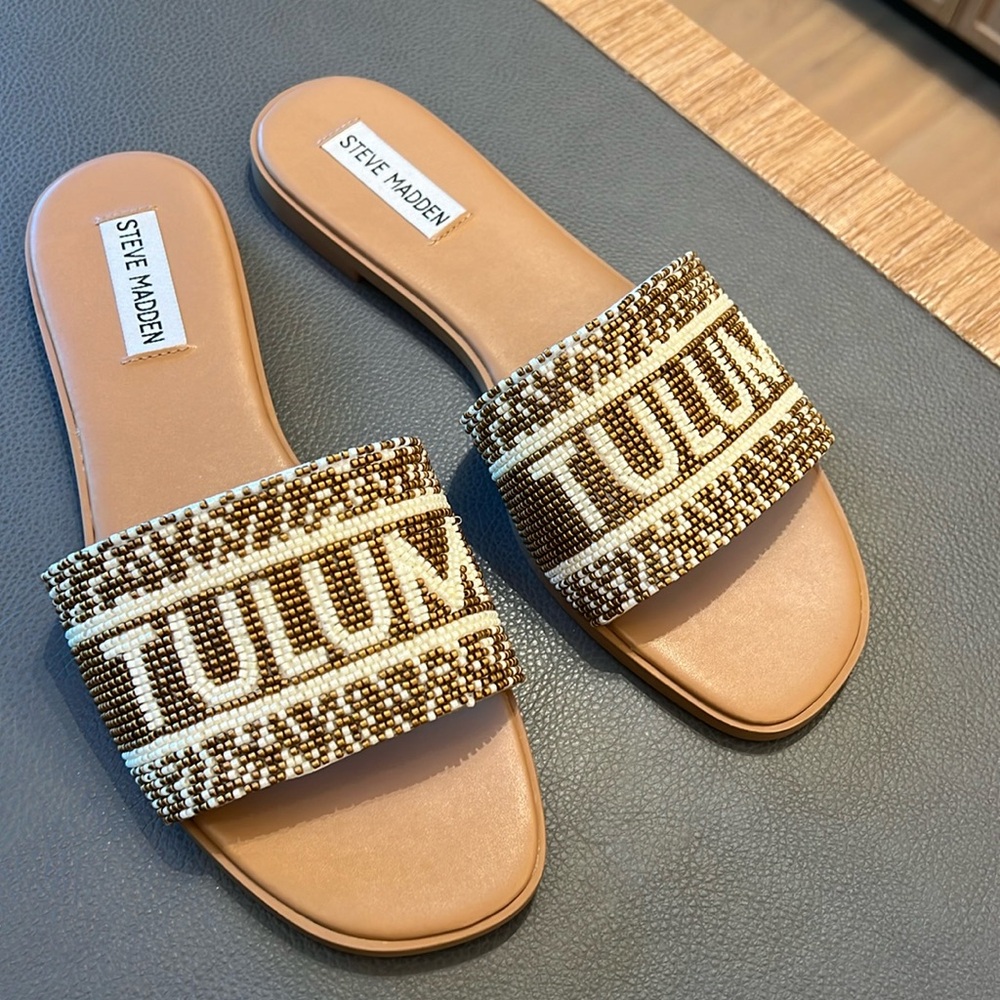 Tulum Beaded Sandals Steve Madden